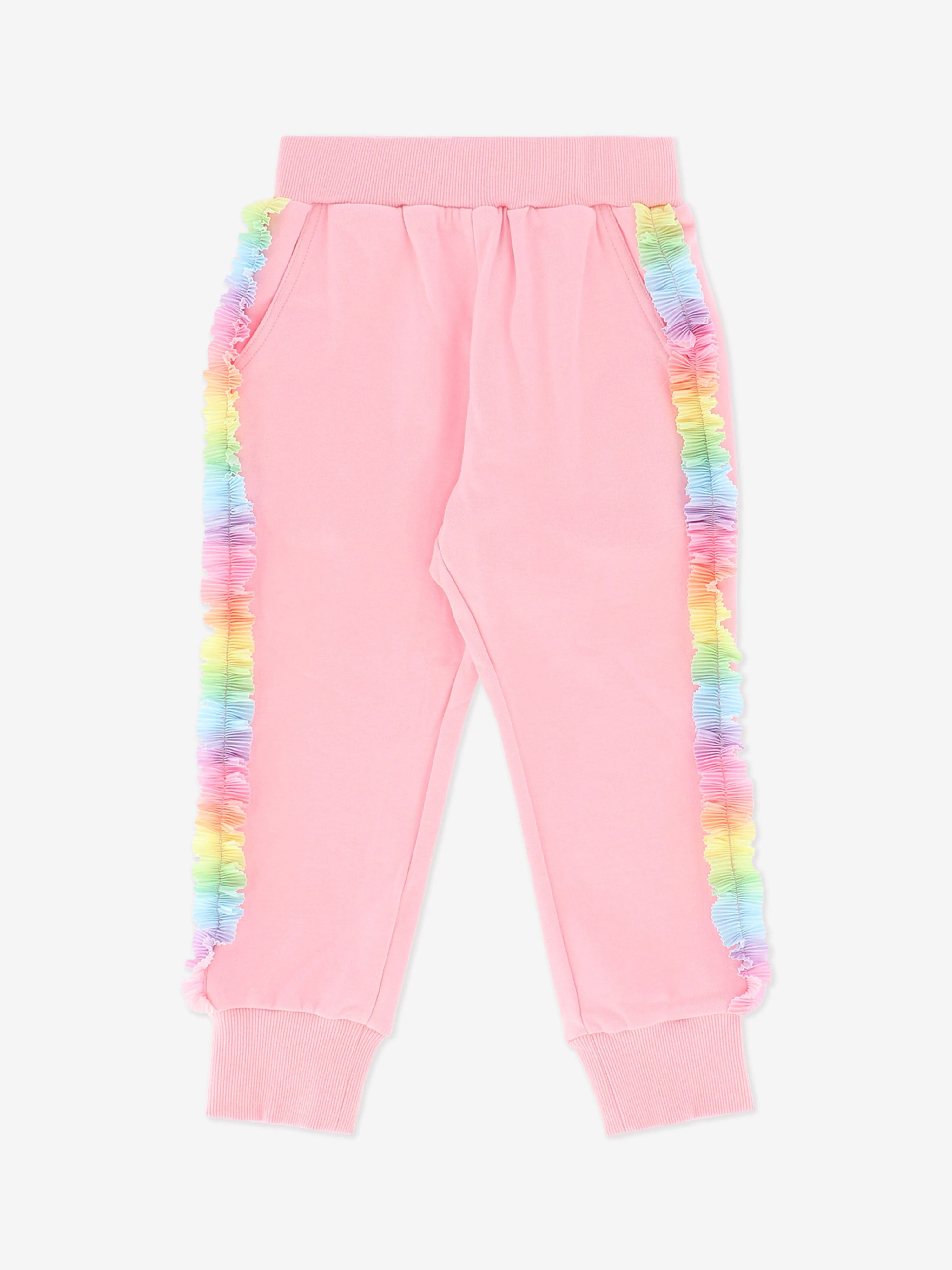 Girls Estella Rainbow Trim Tracksuit in Pink