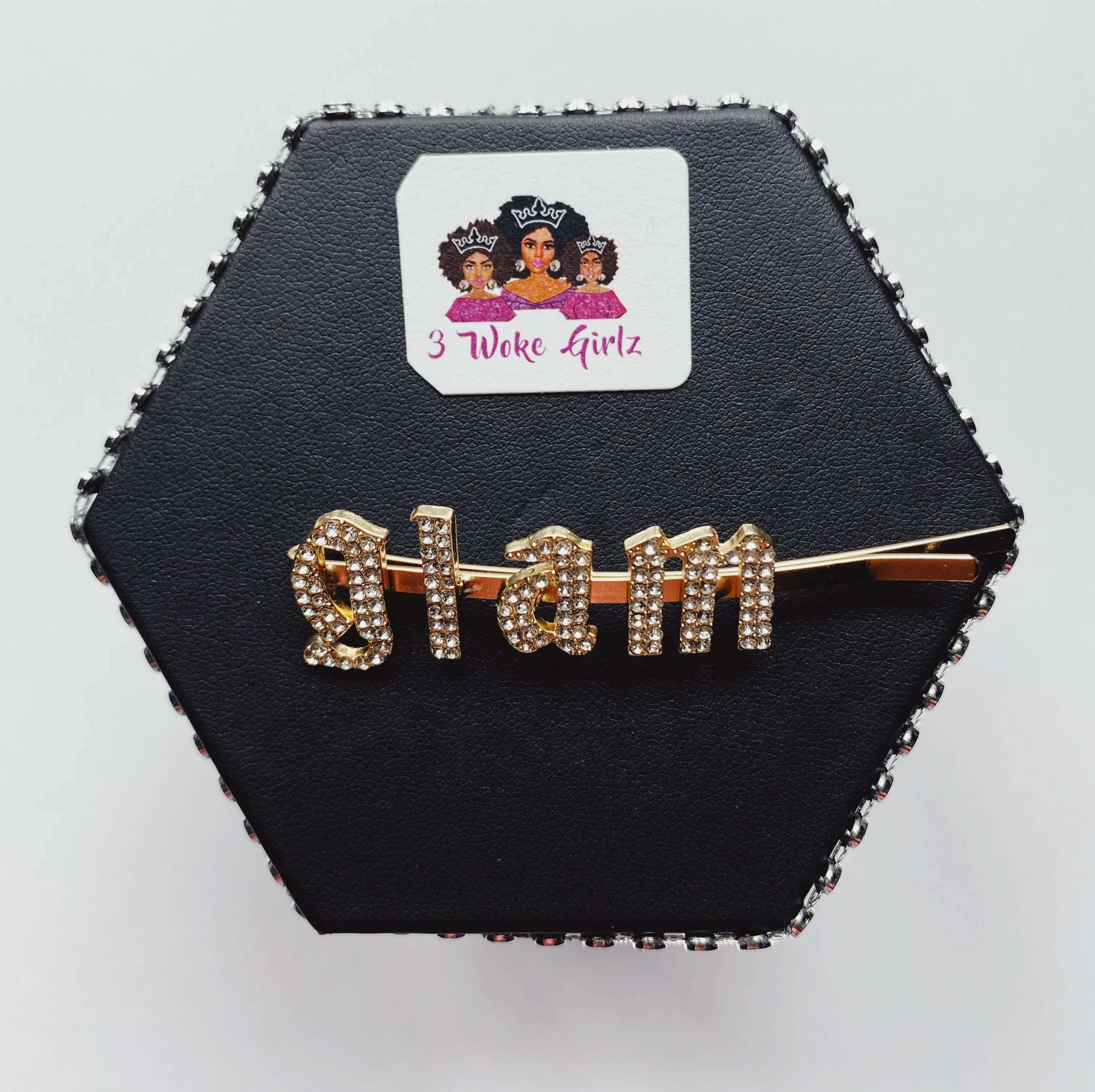 GLAM Rhinestone Statement Words Hairpin Hair Clip