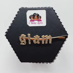 GLAM Rhinestone Statement Words Hairpin Hair Clip