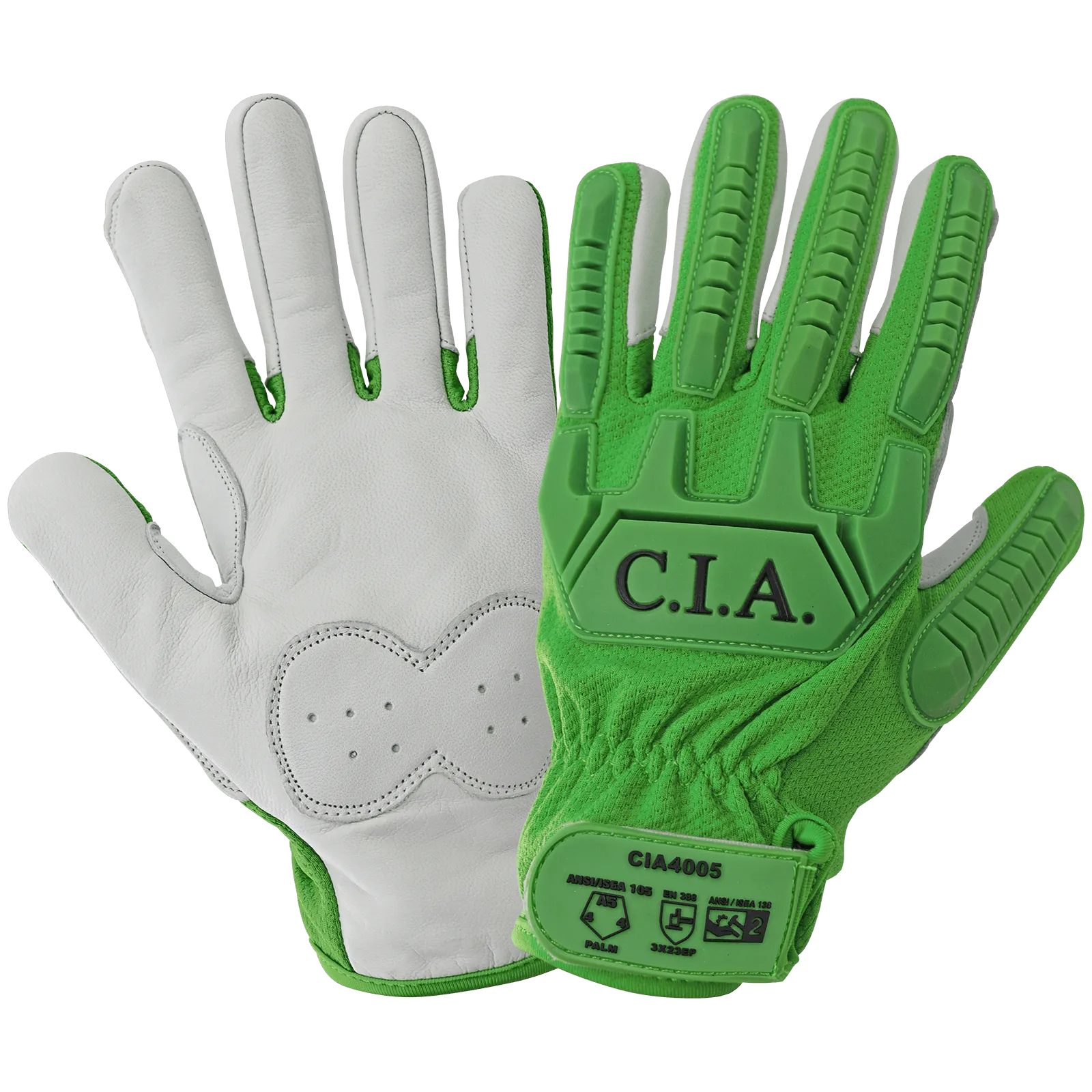 Global Glove & Safety CIA4005 Mechanics Style Gloves, Premium Leather Palm, Cut A5