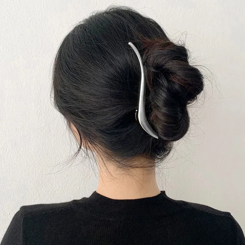 Gold S-Shaped Hairpin Set
