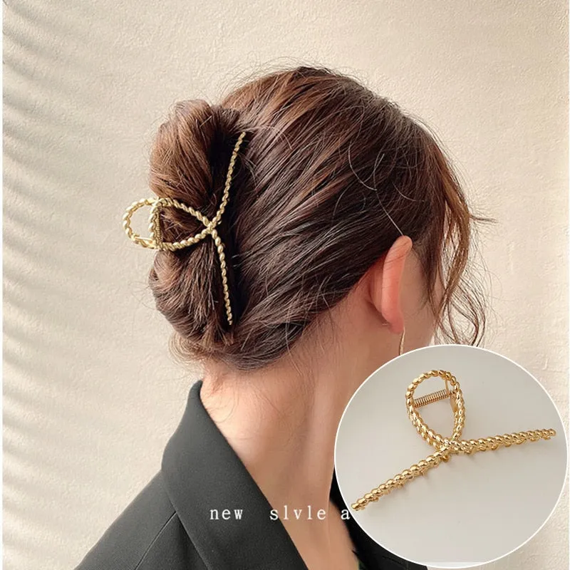 Gold S-Shaped Hairpin Set