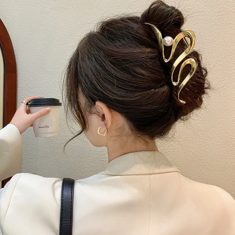 Gold S-Shaped Hairpin Set