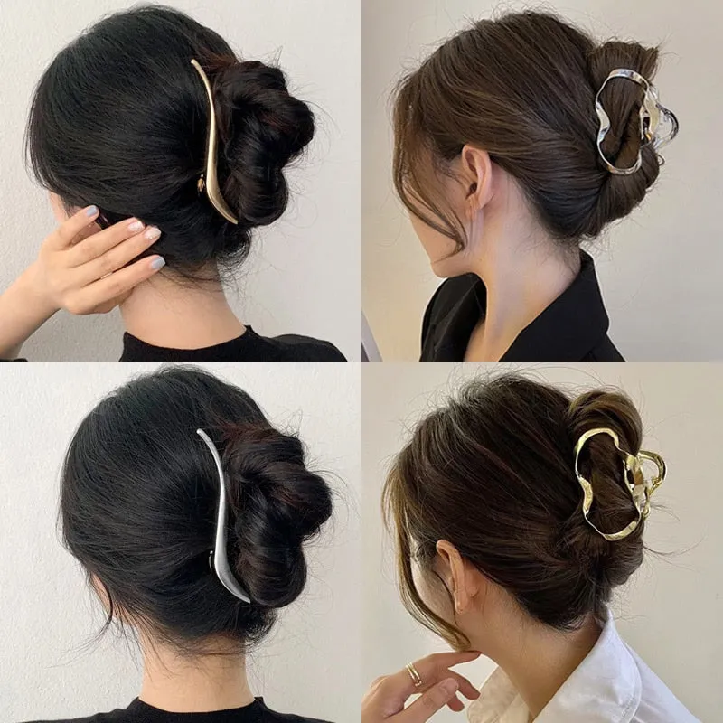 Gold S-Shaped Hairpin Set