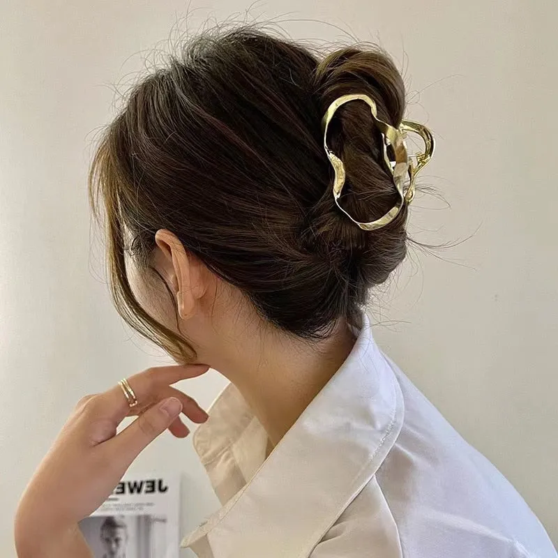 Gold S-Shaped Hairpin Set