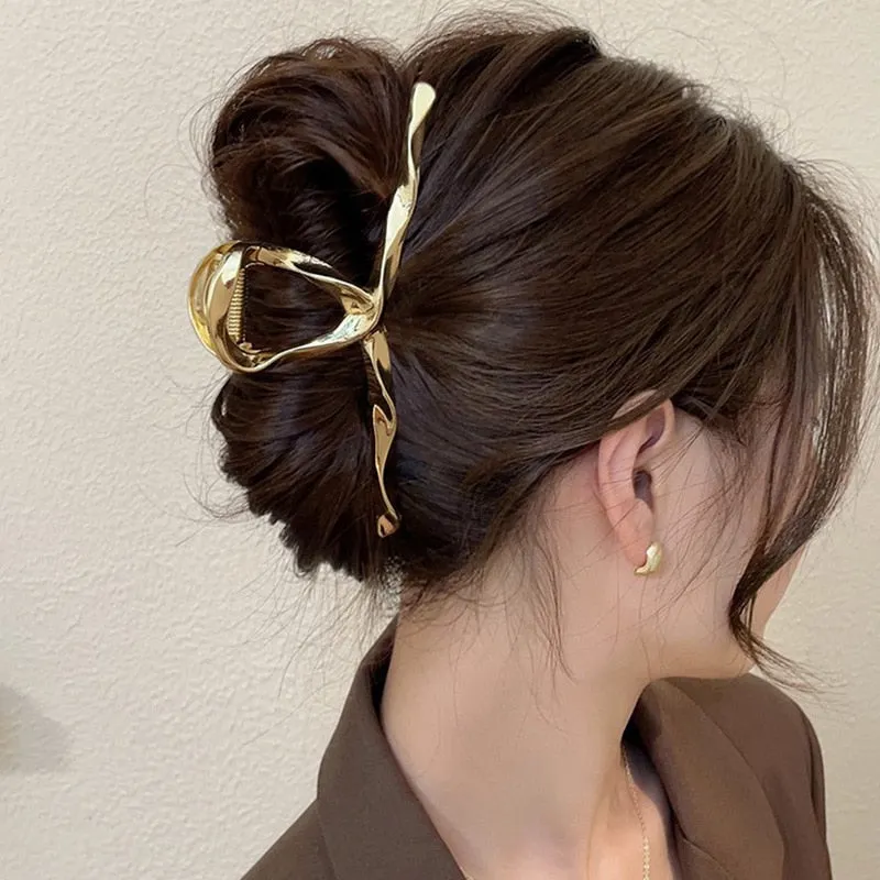 Gold S-Shaped Hairpin Set