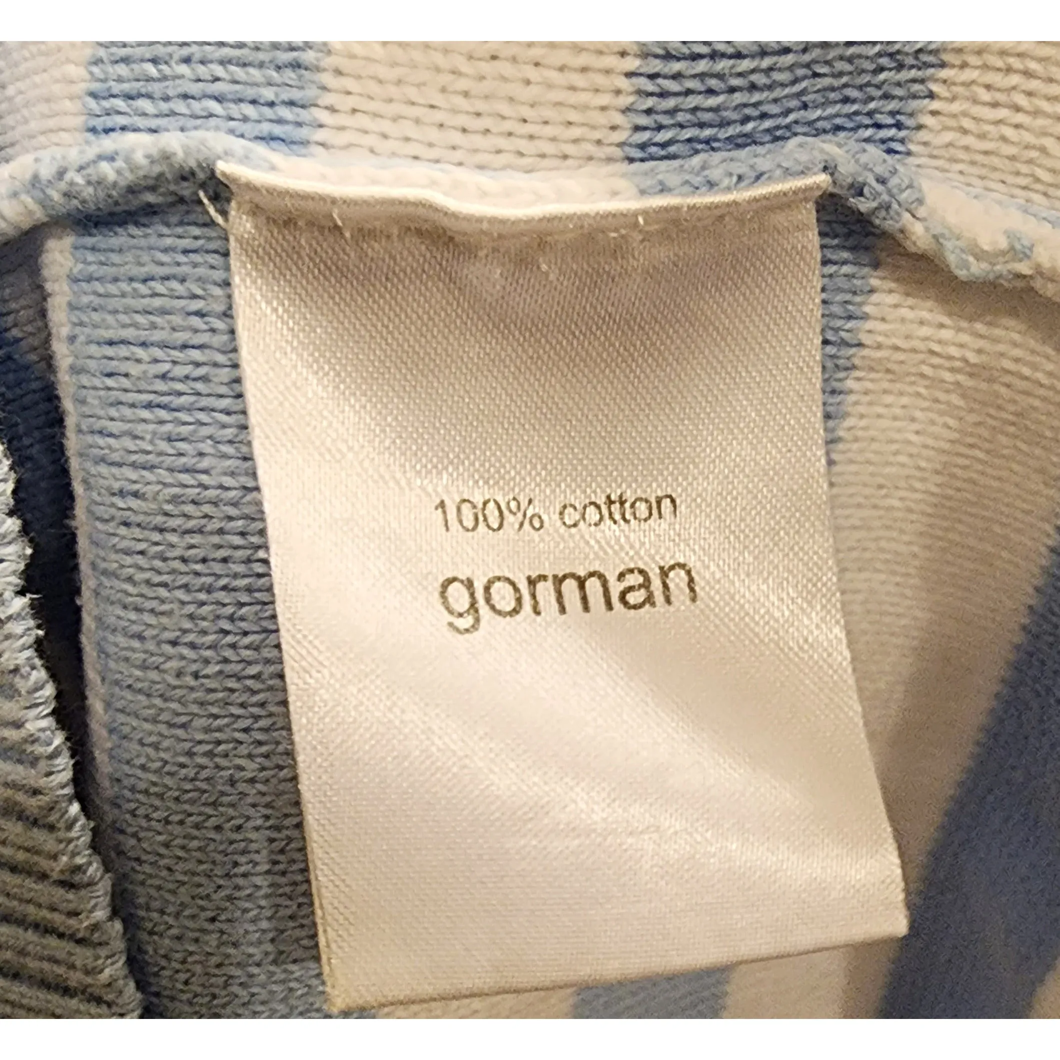Gorman cotton blue and white knit jumper size S (best fits size 10)