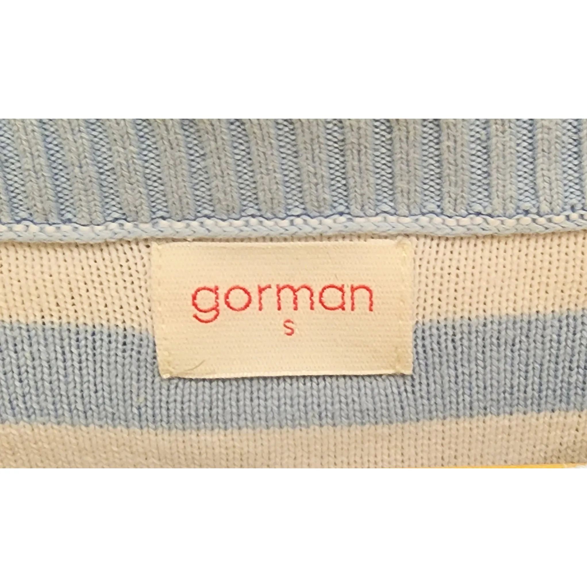 Gorman cotton blue and white knit jumper size S (best fits size 10)