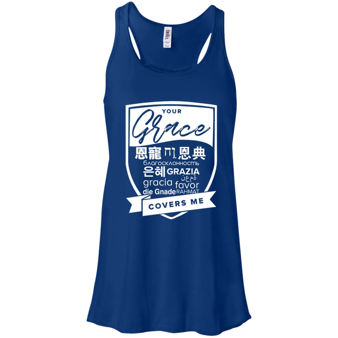 Grace Covers Me Flowy Racerback Tank
