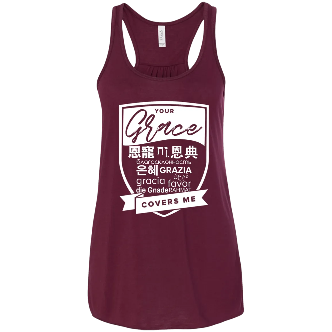 Grace Covers Me Flowy Racerback Tank