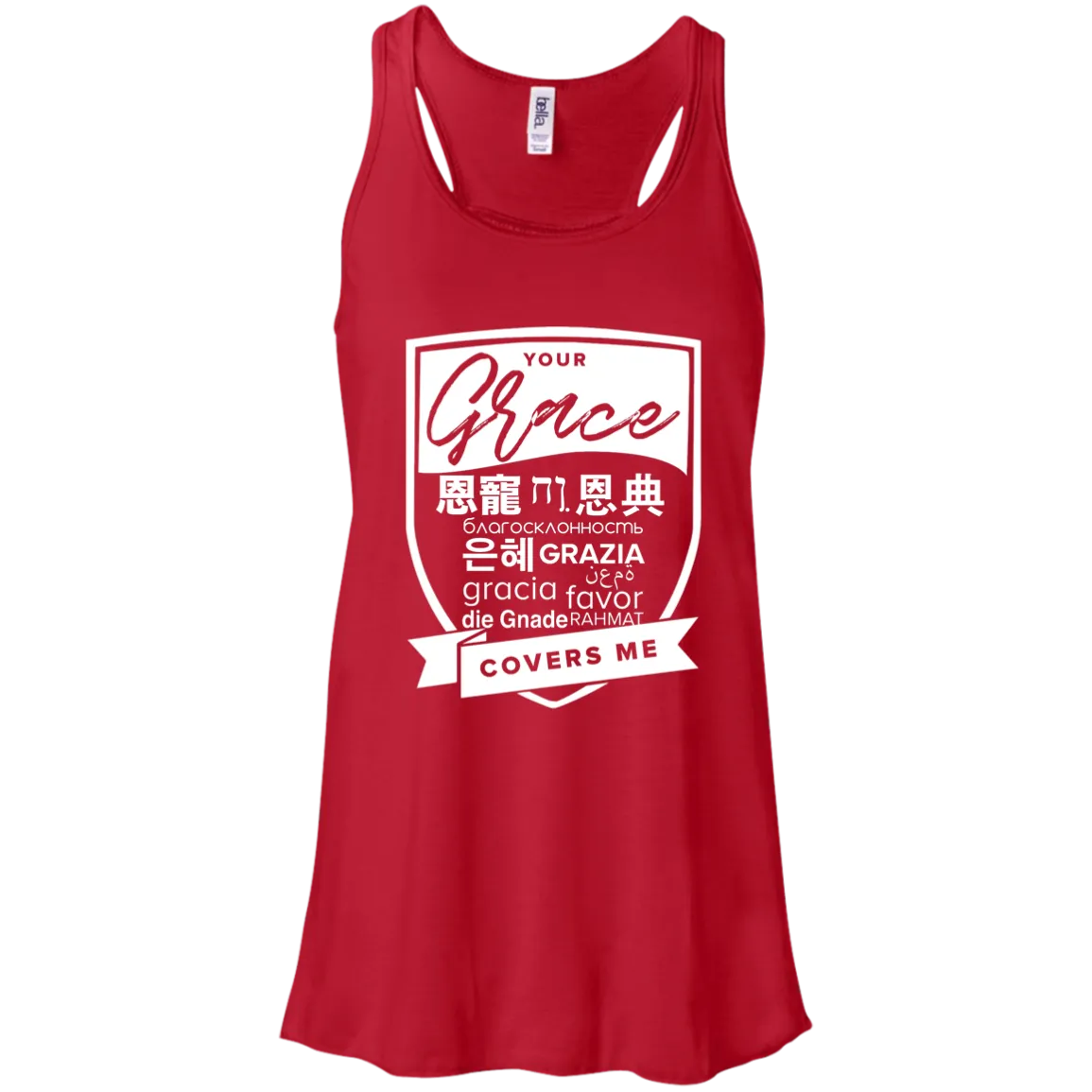 Grace Covers Me Flowy Racerback Tank