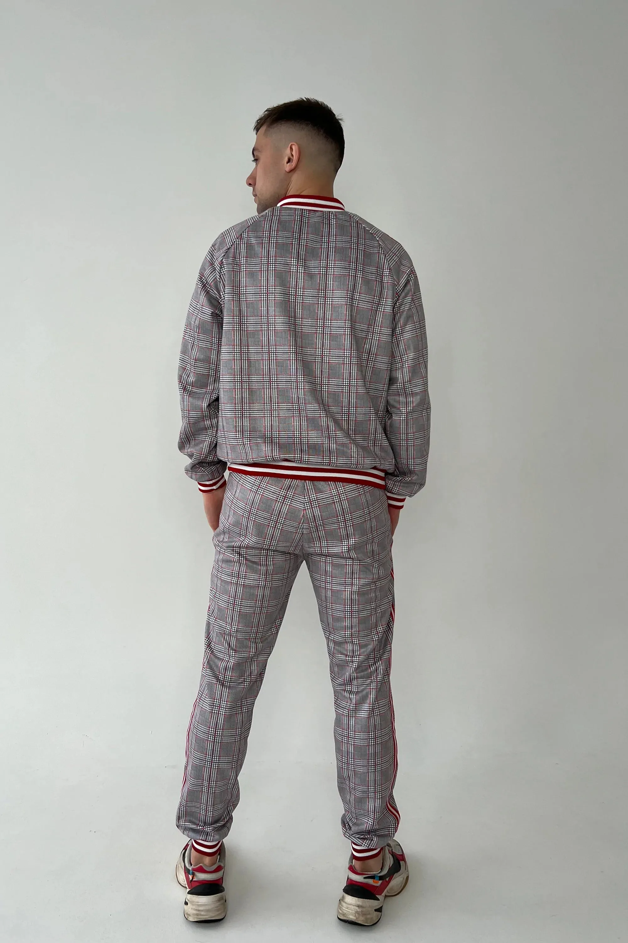 Grey Checkered Colin Farrell Coach Tracksuit TheGentlemen™