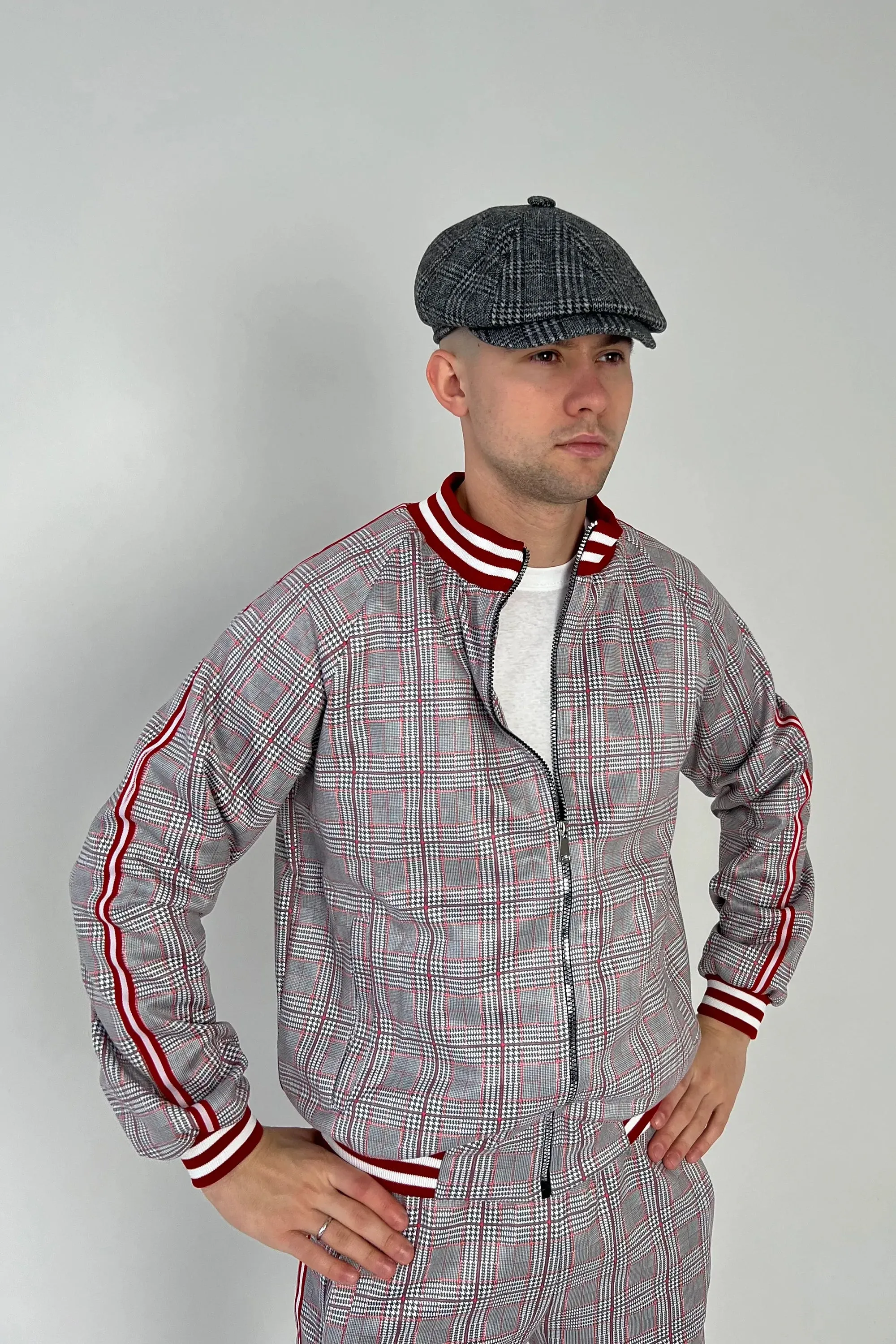Grey Checkered Colin Farrell Coach Tracksuit TheGentlemen™