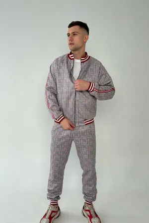 Grey Checkered Colin Farrell Coach Tracksuit TheGentlemen™