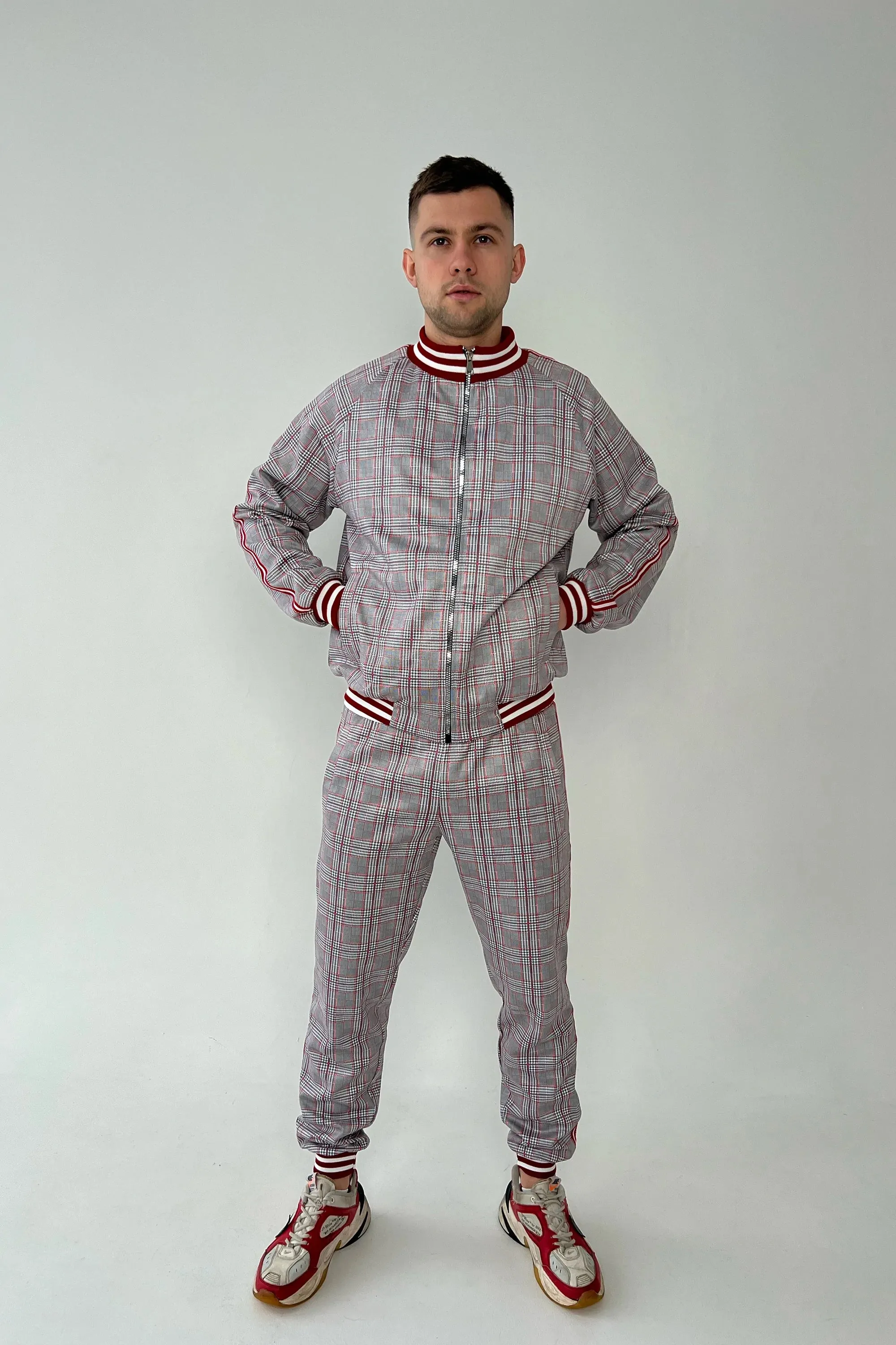Grey Checkered Colin Farrell Coach Tracksuit TheGentlemen™