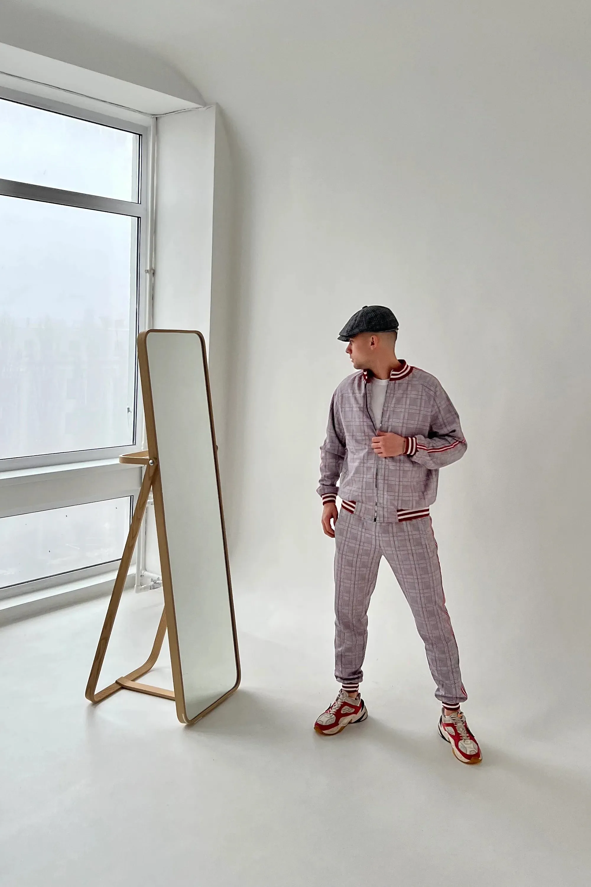 Grey Checkered Colin Farrell Coach Tracksuit TheGentlemen™