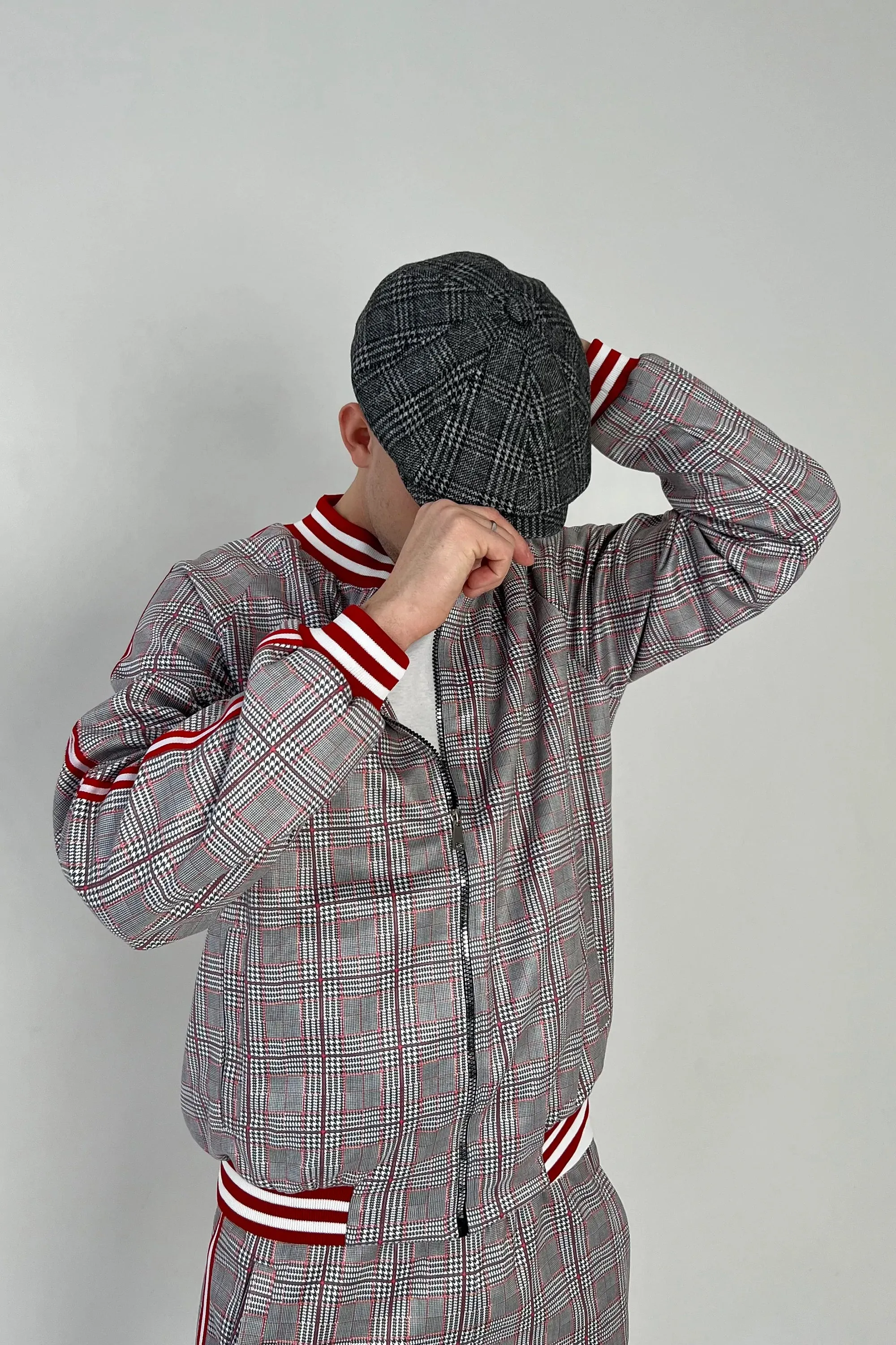 Grey Checkered Colin Farrell Coach Tracksuit TheGentlemen™