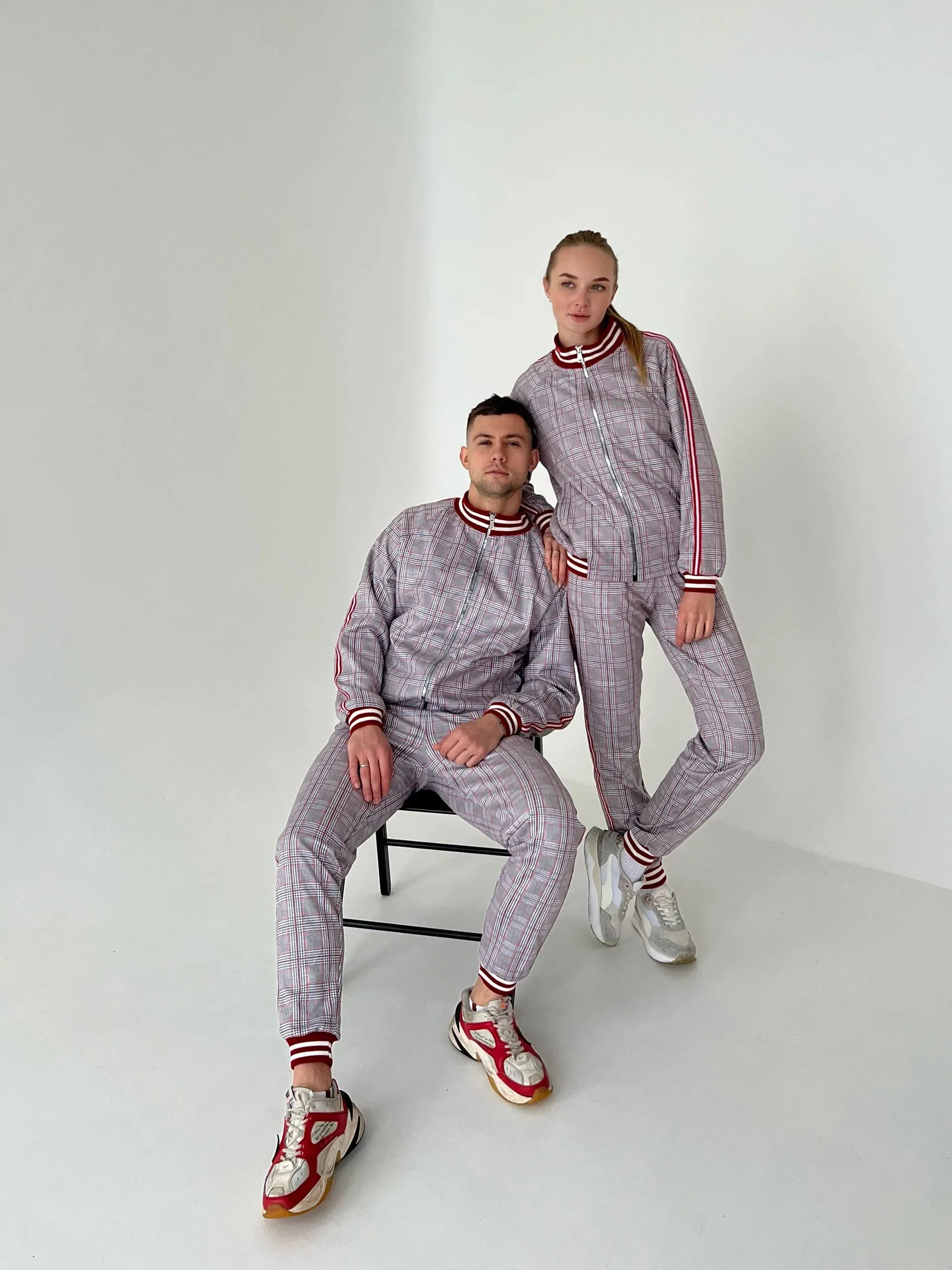 Grey Checkered Colin Farrell Coach Tracksuit TheGentlemen™