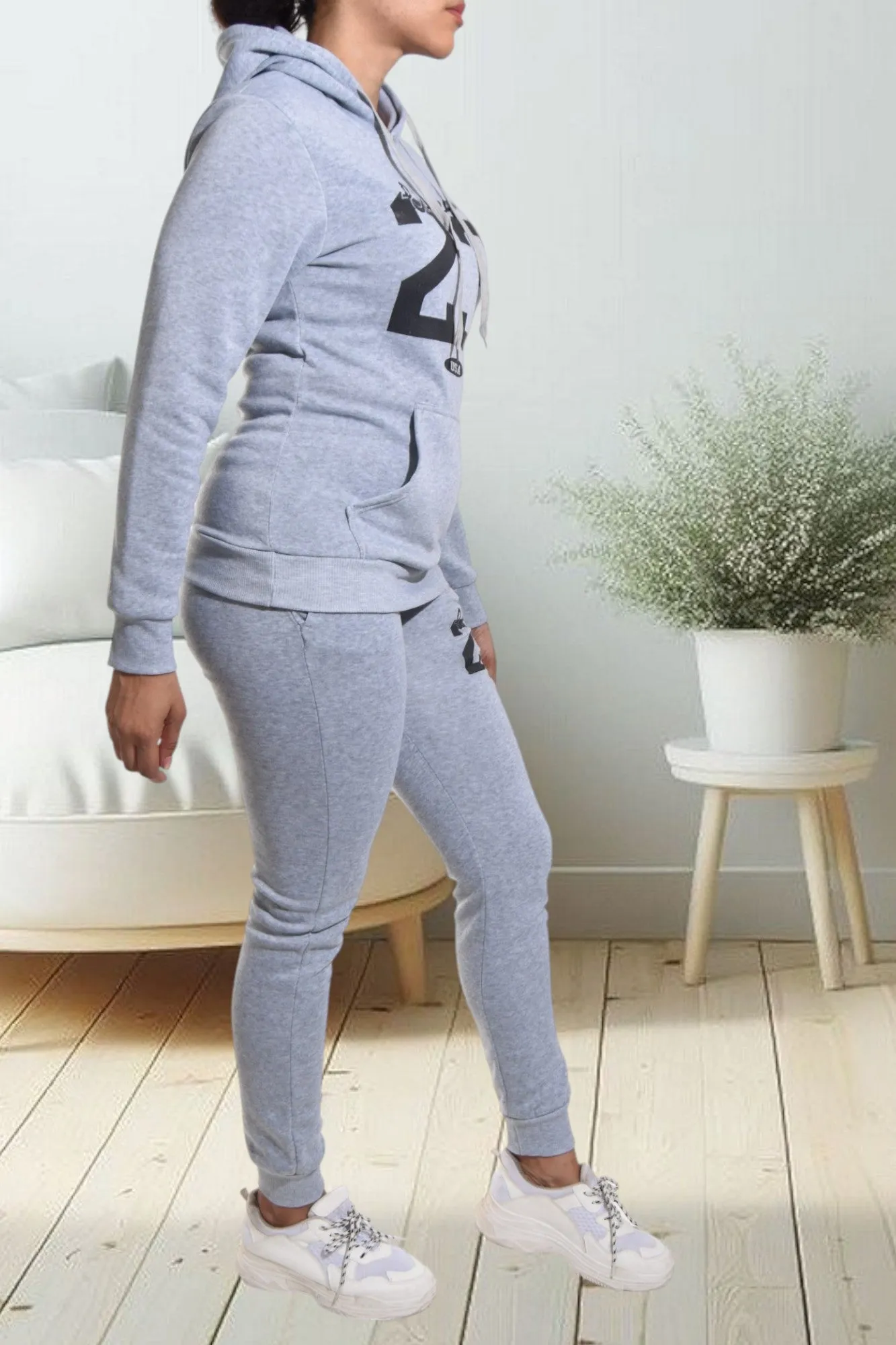 Grey Graphic Tracksuit Set