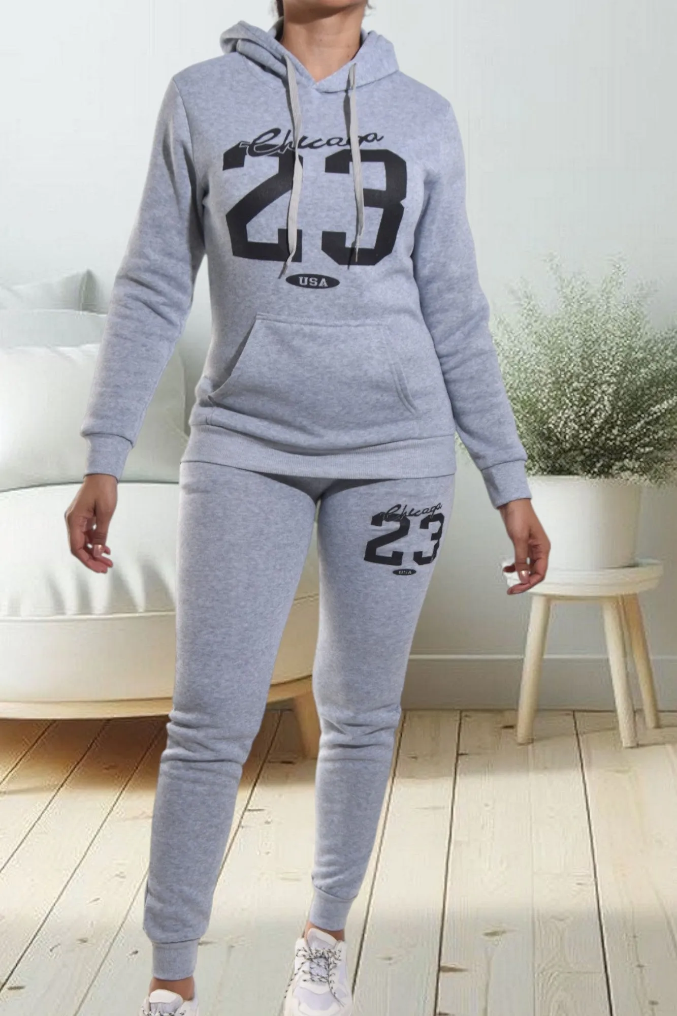 Grey Graphic Tracksuit Set