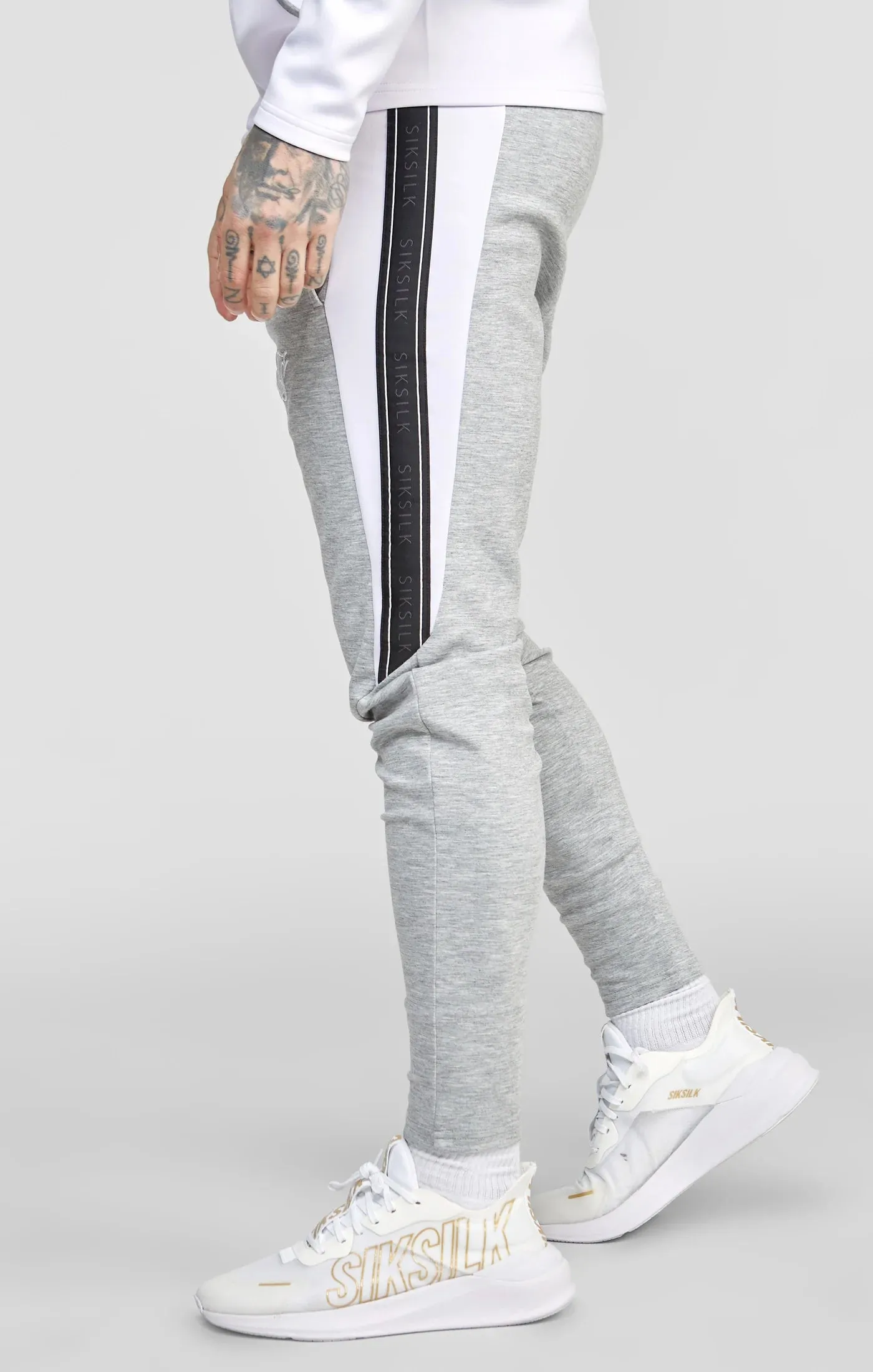 Grey Marl Zip Through Hoodie And Jogger Tracksuit Set