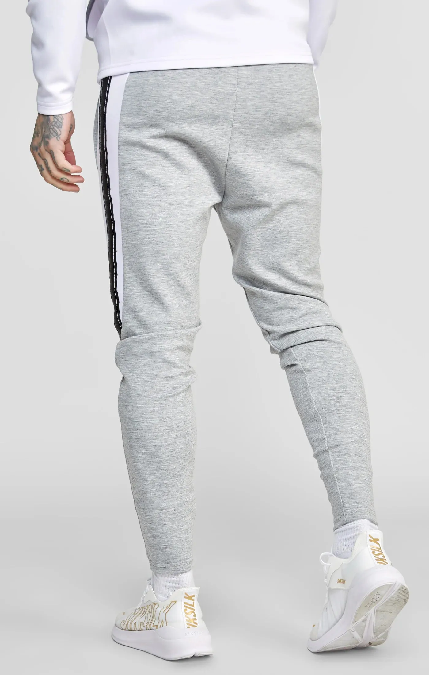 Grey Marl Zip Through Hoodie And Jogger Tracksuit Set