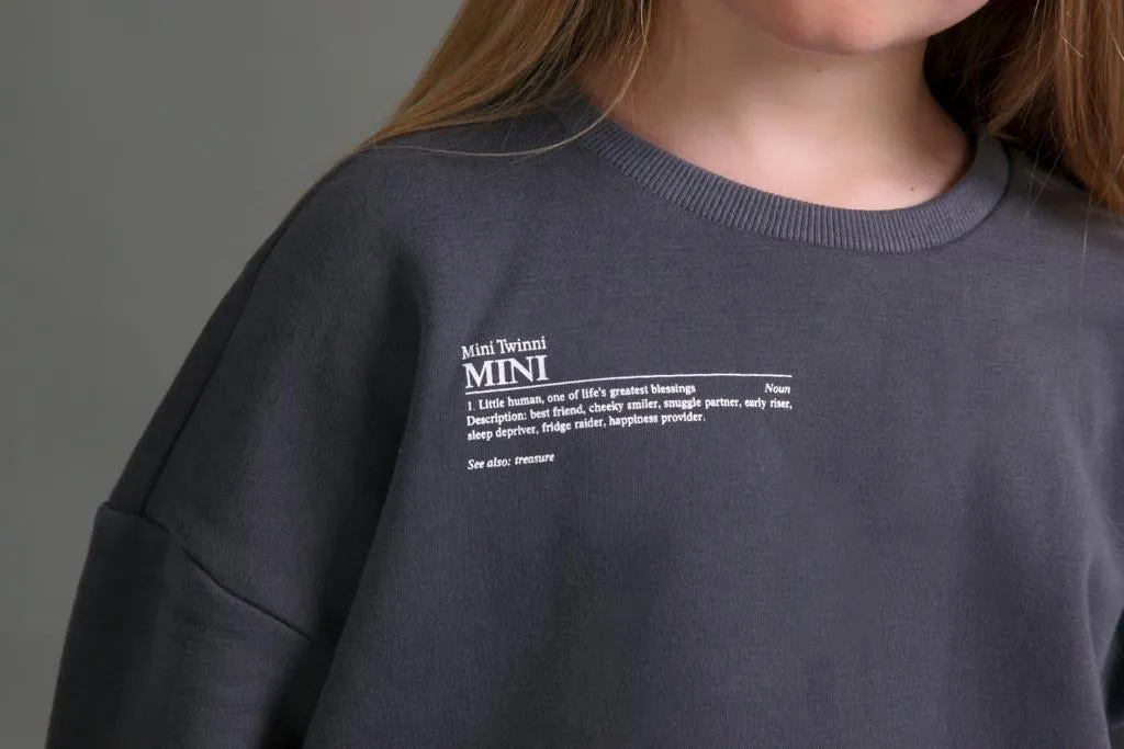 GREY ‘MINI’ slogan tracksuit - CHILD