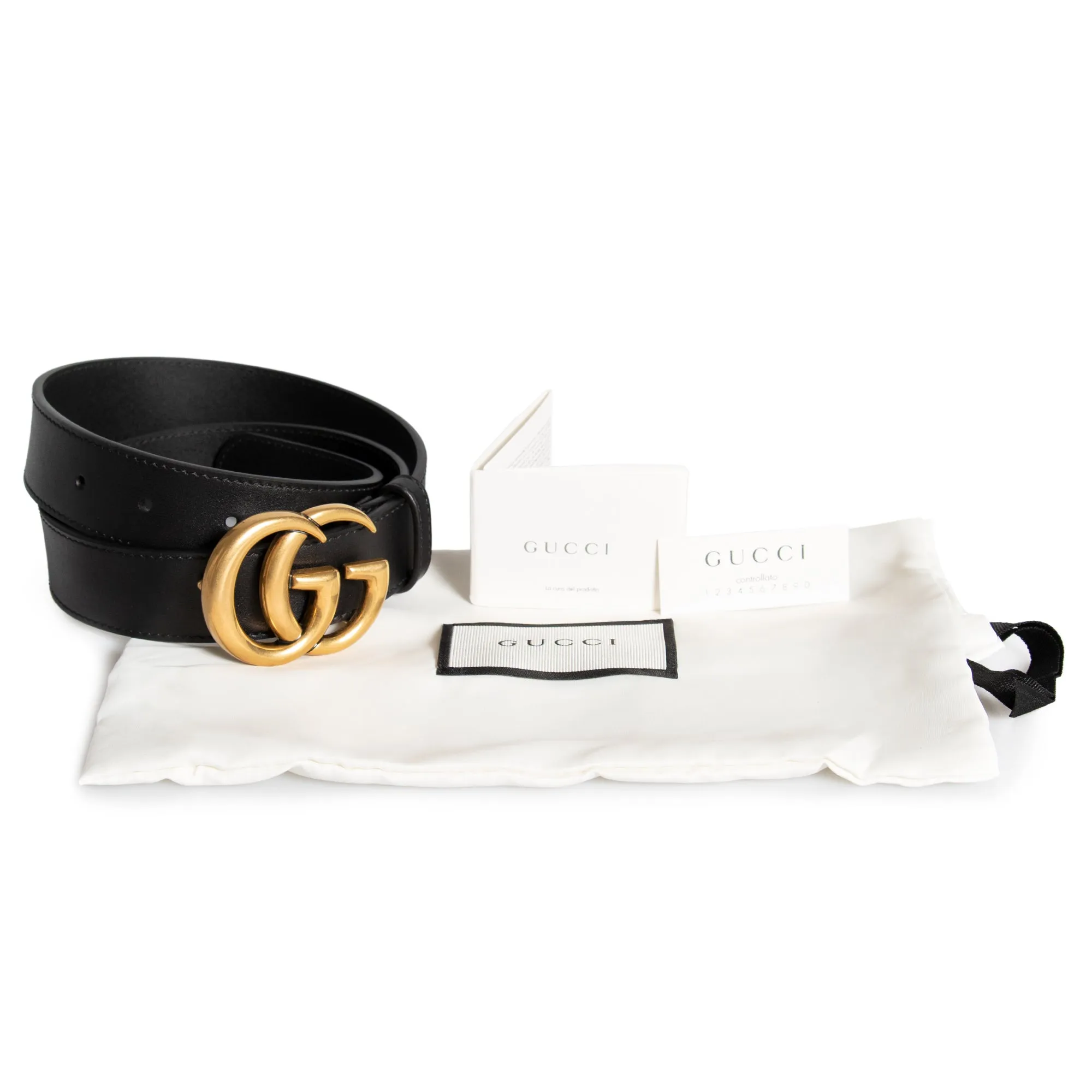 Gucci Double G Buckle Leather Belt