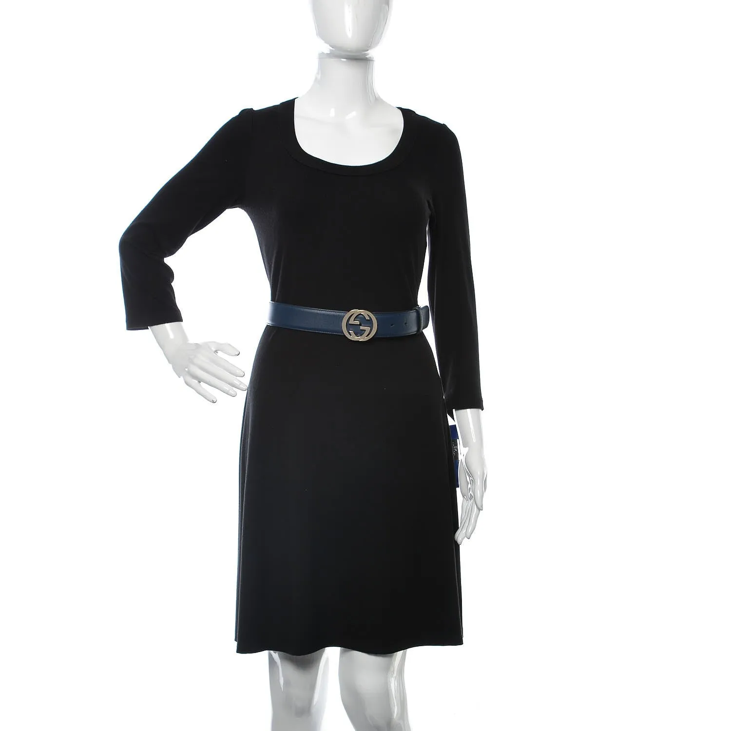 Gucci Interlocking GG Calfskin Belt in Cobalt Blue
