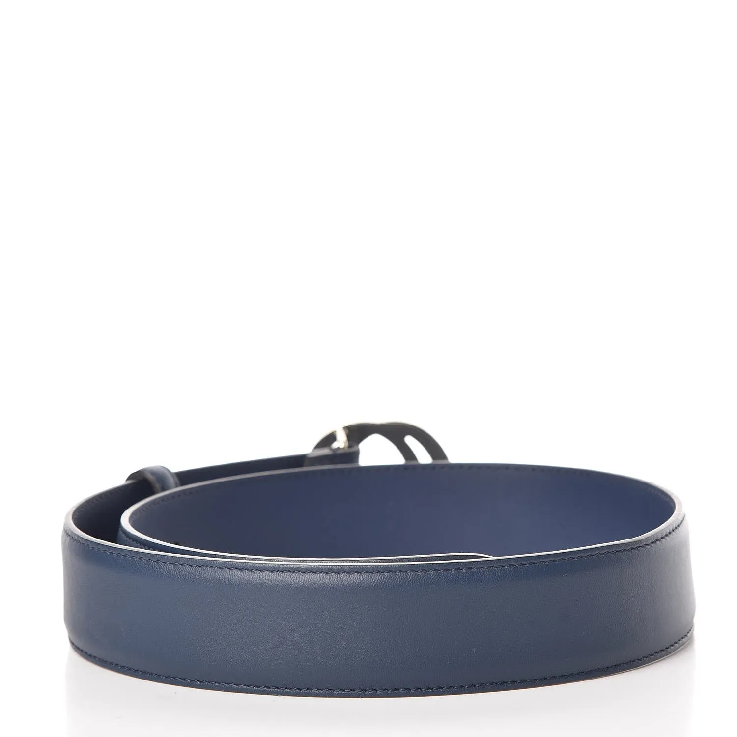 Gucci Interlocking GG Calfskin Belt in Cobalt Blue