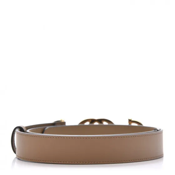 Gucci Leather Belt with Interlocking GG Horse bit Buckle in Taupe Brown