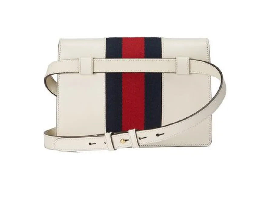 Gucci Sylvie Leather Belt Bag in White