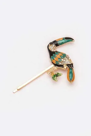 HA027 Crystal Toucan Hair Pin