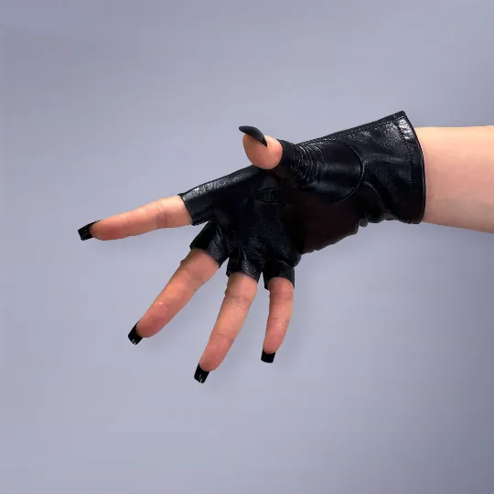 Half Fingers GENUINE LEATHER short gloves