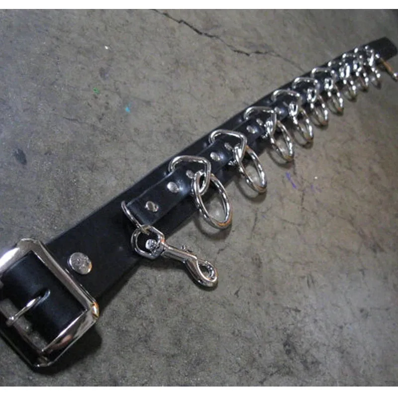 Handmade Punk Gothic Leather Waist Belt: Unisex Steampunk Style with Metal Circles