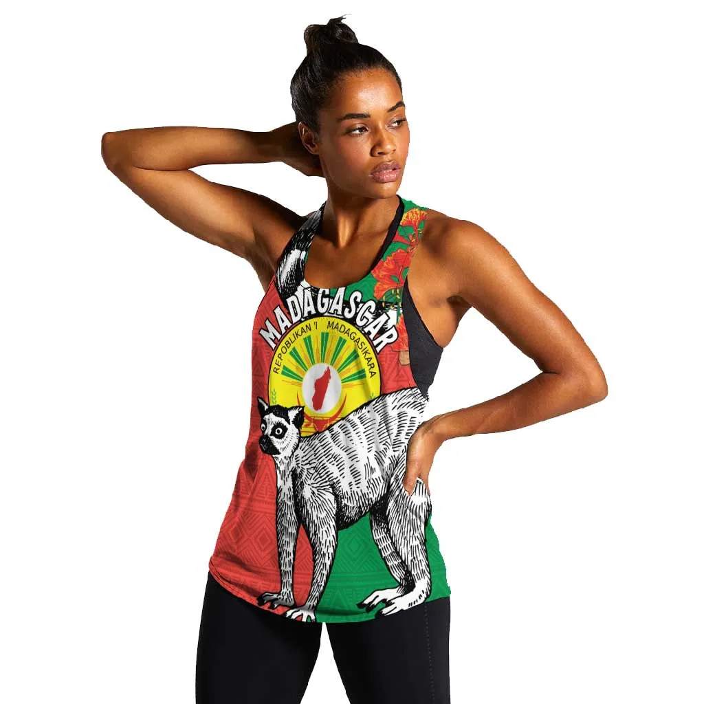 Happy Madagasikara Independence Day Women Racerback Tank Ring-Tailed Lemur With Seal LT15