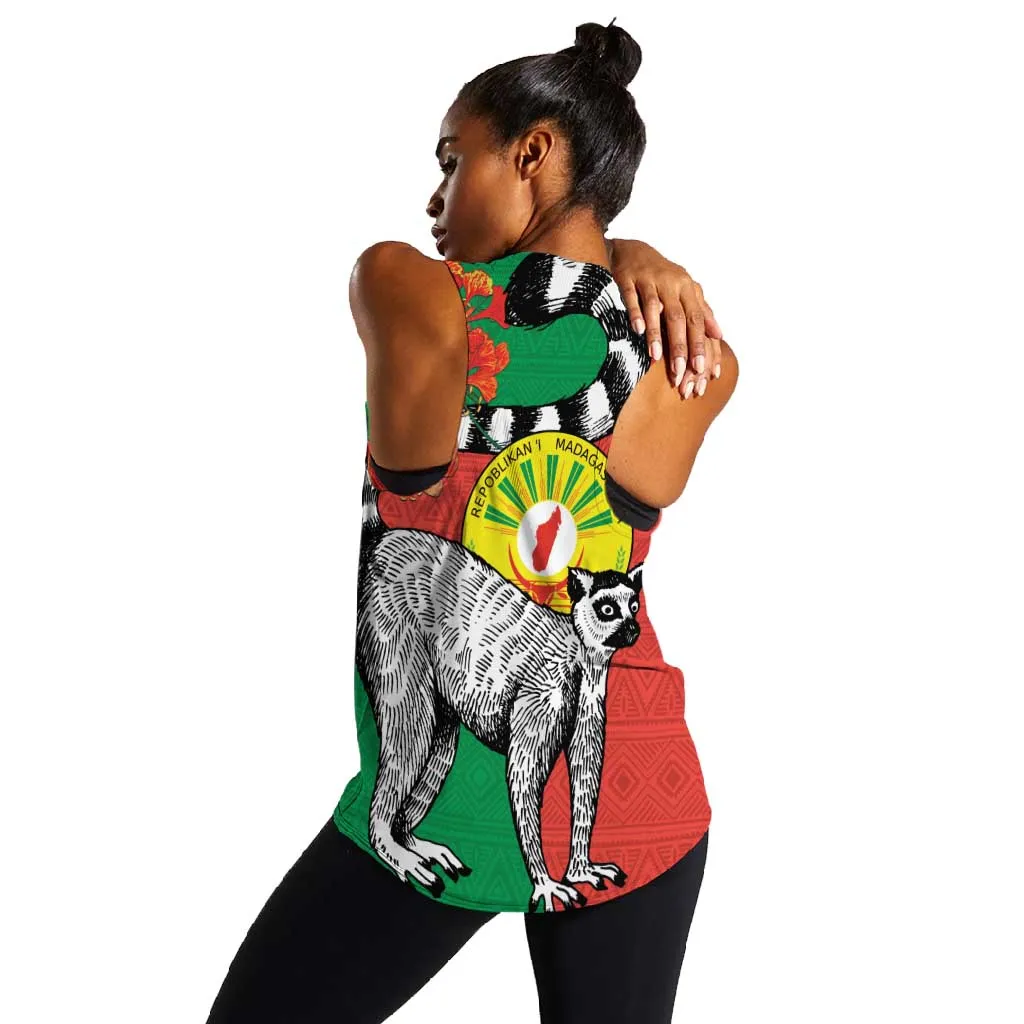 Happy Madagasikara Independence Day Women Racerback Tank Ring-Tailed Lemur With Seal LT15