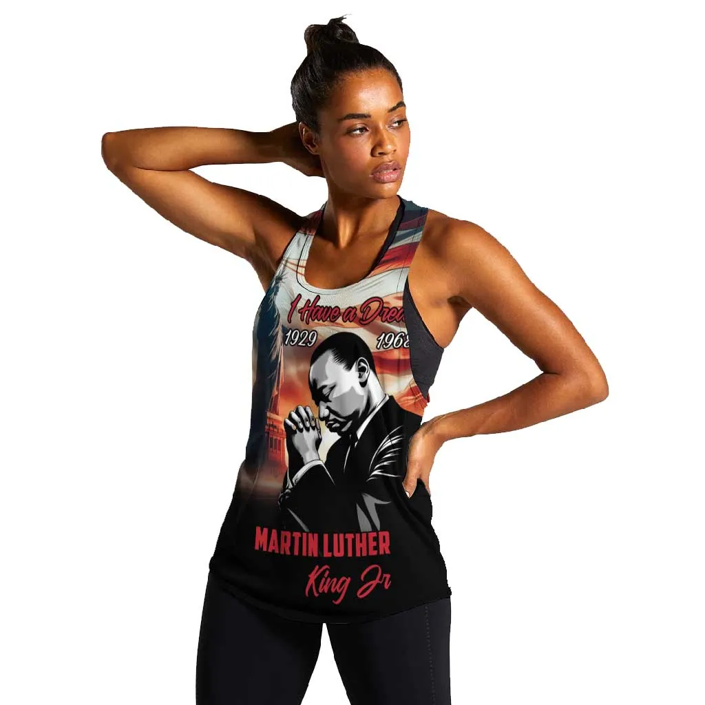 Happy MLK Day Women Racerback Tank Black Americans Leaders I Have a Dream LT18
