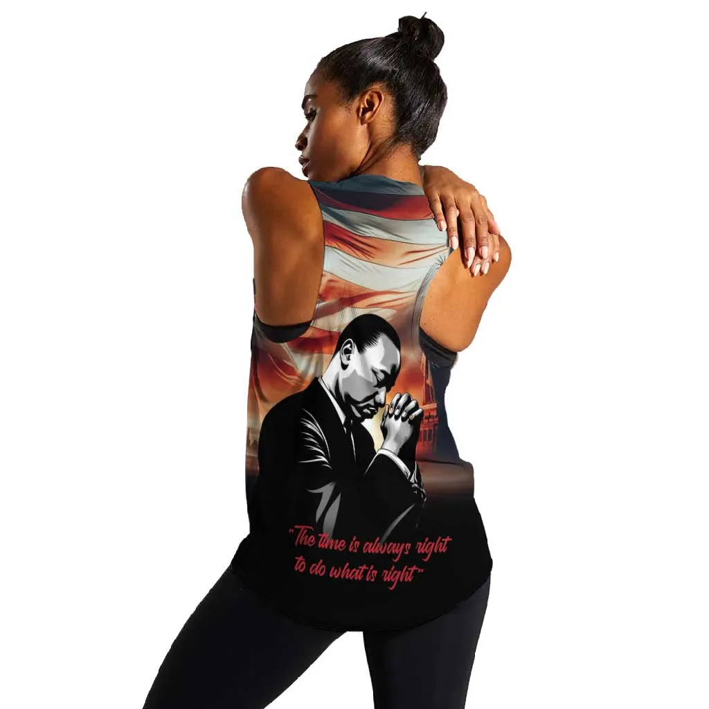 Happy MLK Day Women Racerback Tank Black Americans Leaders I Have a Dream LT18