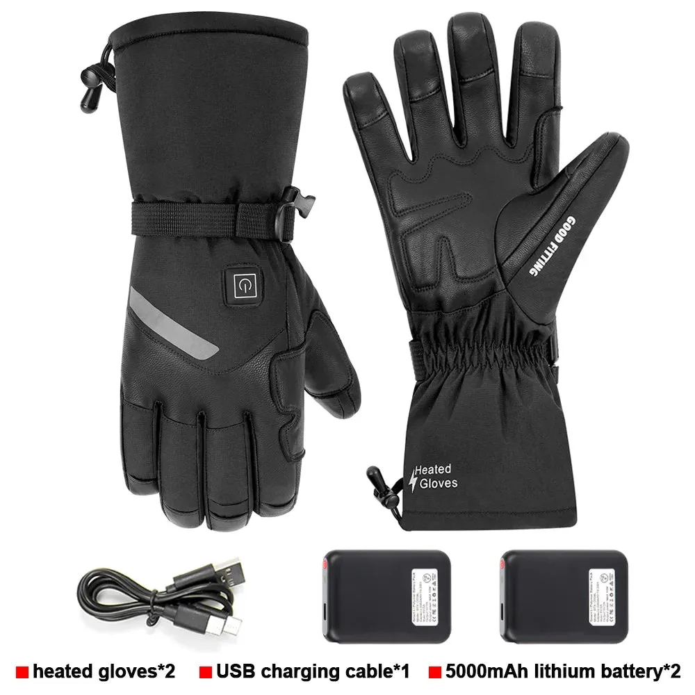 Heated Gloves Thermal Women Men USB Electric Heating Gloves Skiing Motorcycle Waterproof Warm Cycling Thermal Gloves Winter