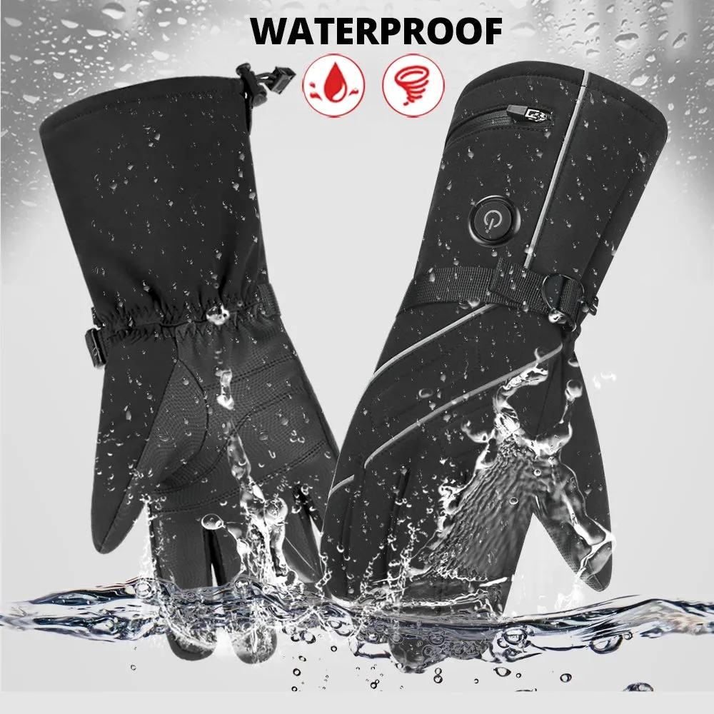 Heated Gloves Thermal Women Men USB Electric Heating Gloves Skiing Motorcycle Waterproof Warm Cycling Thermal Gloves Winter