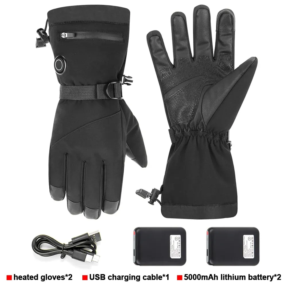 Heated Gloves Thermal Women Men USB Electric Heating Gloves Skiing Motorcycle Waterproof Warm Cycling Thermal Gloves Winter