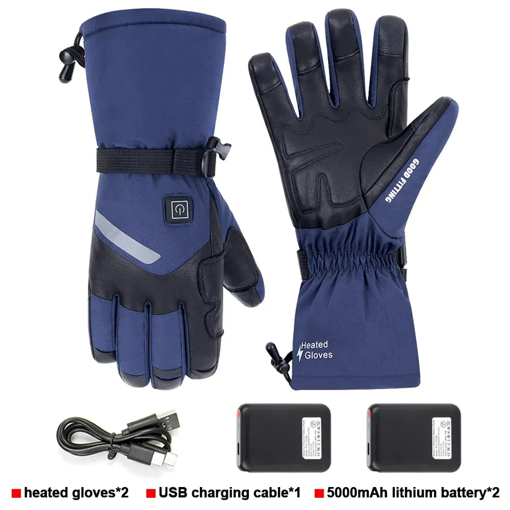 Heated Gloves Thermal Women Men USB Electric Heating Gloves Skiing Motorcycle Waterproof Warm Cycling Thermal Gloves Winter