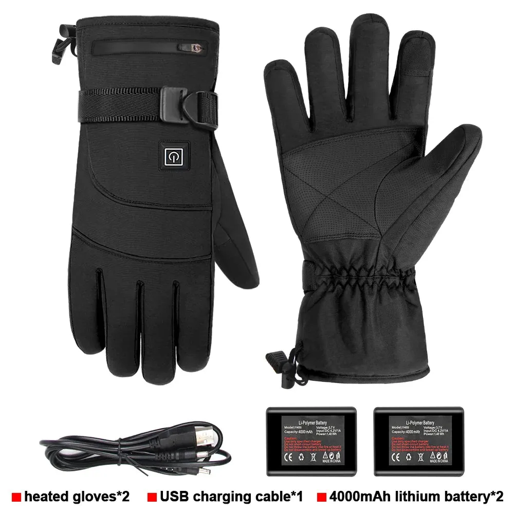 Heated Gloves Thermal Women Men USB Electric Heating Gloves Skiing Motorcycle Waterproof Warm Cycling Thermal Gloves Winter