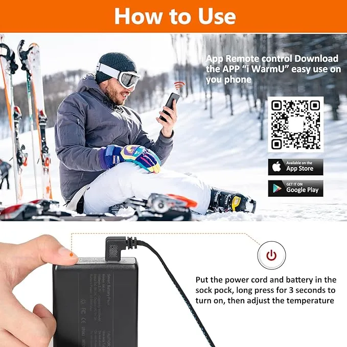 Heated Socks for Men Women - 2022 Upgraded Rechargeable Electric Heated Socks-Unisex Powered Cold Weather Heat Socks for Outdoor Riding Camping Hiking Motorcycle Skiing Warm Winter Socks