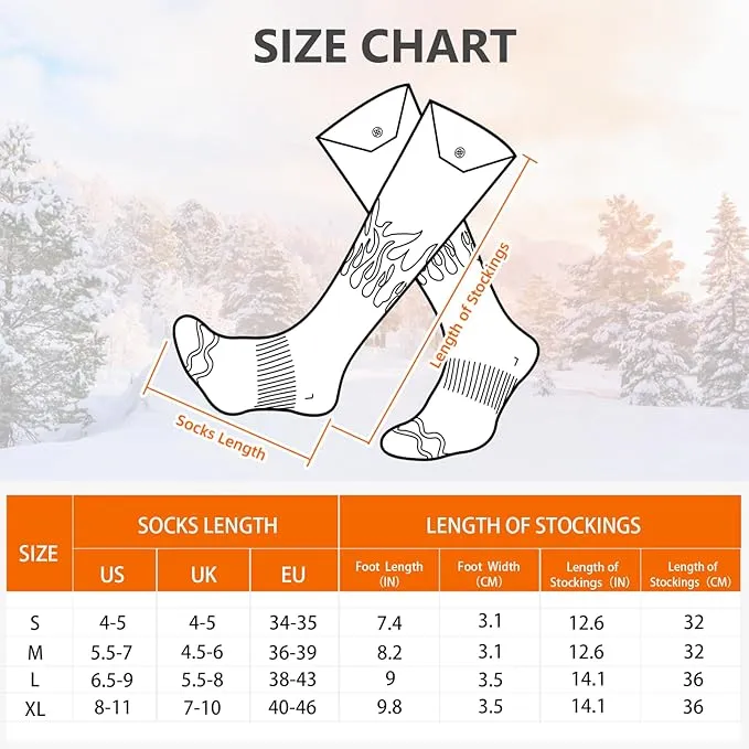 Heated Socks for Men Women - 2022 Upgraded Rechargeable Electric Heated Socks-Unisex Powered Cold Weather Heat Socks for Outdoor Riding Camping Hiking Motorcycle Skiing Warm Winter Socks