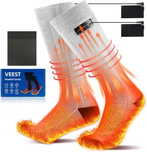Heated Socks for Men Women, 5000mAh Rechargeable Washable Battery Operated Heating Socks, Electric Foot Warmer Thermal Socks for Hunting Camping Skiing Sports Outdoors