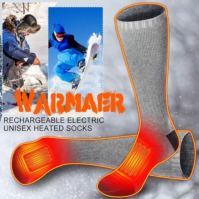Heated Socks Women Electric Battery Socks Thermal Insulated Socks for Arthritis, Winter Thick Warm Cotton Sox Heating Foot Warmer, Unisex & USA 6-13 Size