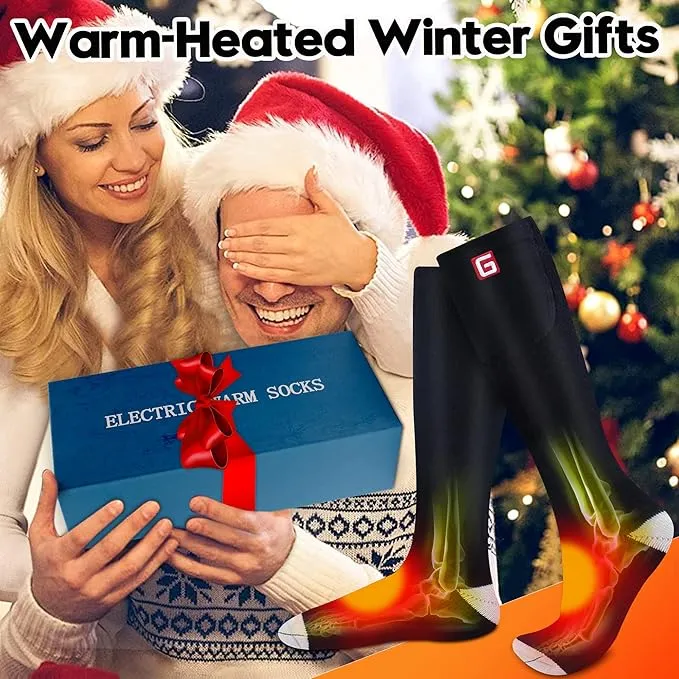 Heated Socks Women Electric Battery Socks Thermal Insulated Socks for Arthritis, Winter Thick Warm Cotton Sox Heating Foot Warmer, Unisex & USA 6-13 Size