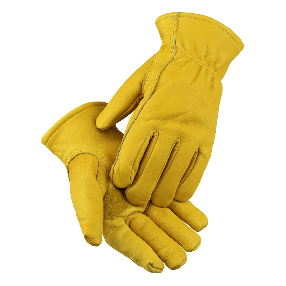 Heavy Duty Top Grain Cowhide Work Gloves with Reinforced Extra Palm Patch